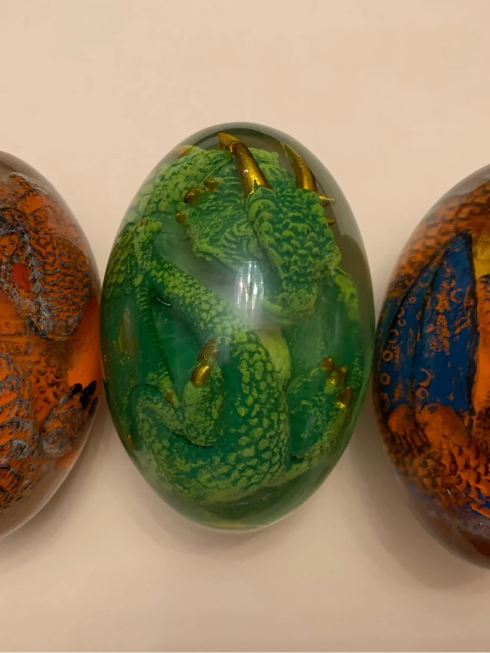 Green Dragon Resin Egg Décor for Reptile Lovers
